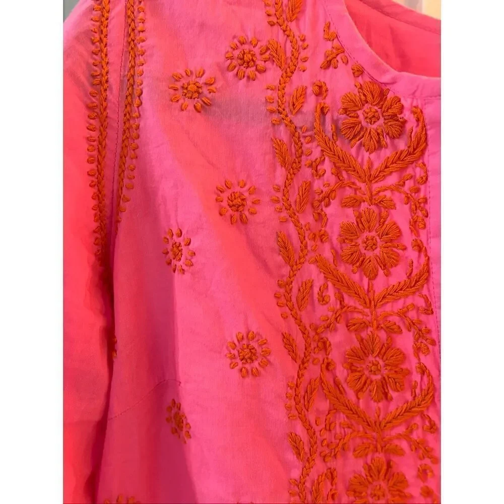 NWOT Madison Mathews embroidered kaftan , XS $189 F43 - Picture 3 of 7